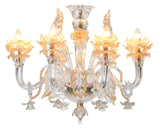 Murano "Veni" 6-Light Glass with Gold Touches Chandelier