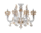 Murano "Veni" 6-Light Glass with Gold Touches Chandelier