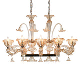 Murano "Carpe" 8-Light Cream Liner Chandelier