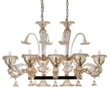 Murano "Carpe" 8-Light Cream Liner Chandelier