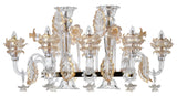 Murano "Veni" 15-Light Glass with Gold Touches Chandelier