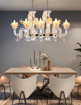 Murano "Veni" 15-Light Glass with Gold Touches Chandelier