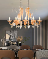 Murano "Carpe" 8-Light Cream Liner Chandelier