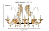 Murano "Alma" 8-Light Gold Liner Chandelier