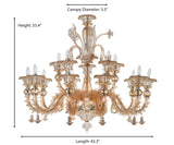 Murano "Cogito" 15-Light Cream Chandelier