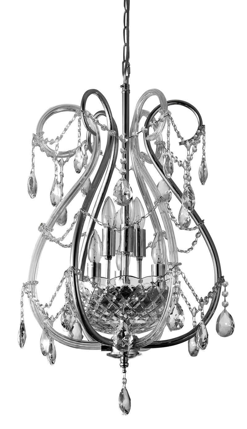 "Lopo" 6-Light Black Nickel with Smoked Crystal Chandelier