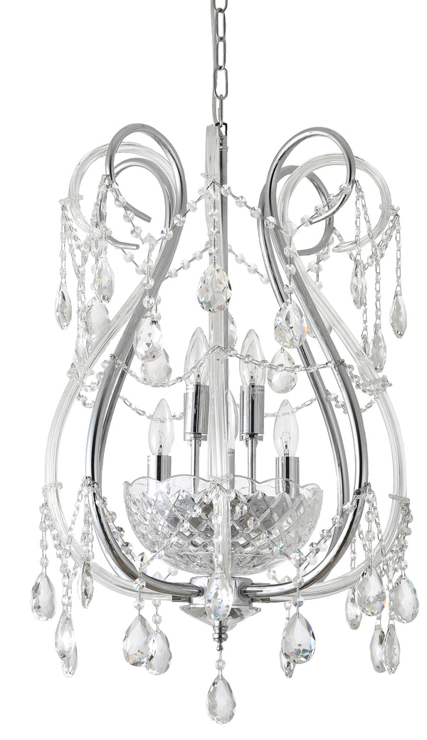 "Lopo" 6-Light Chrome with Clear Crystal Chandelier