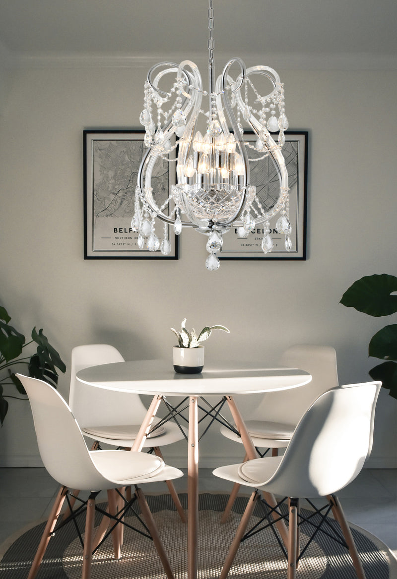"Lopo" 8-Light Chrome with Clear Crystal Chandelier