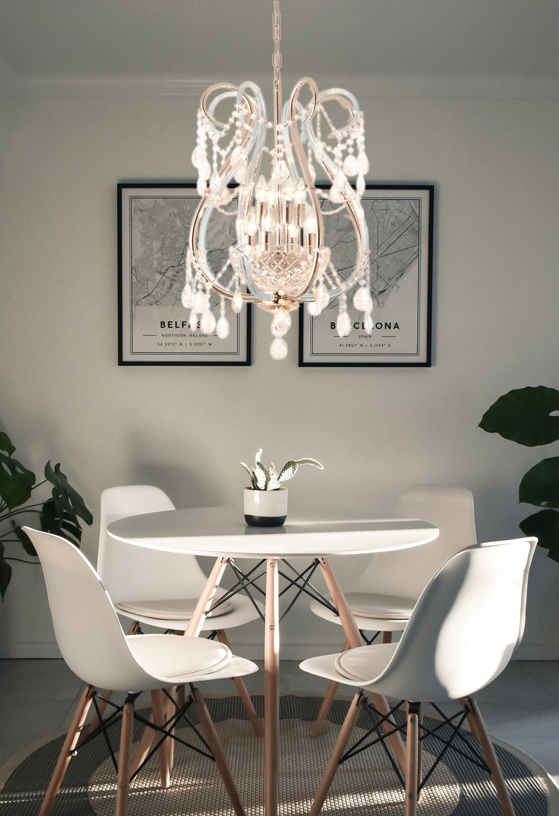 "Lopo" 8-Light Gold with Clear Crystal Chandelier