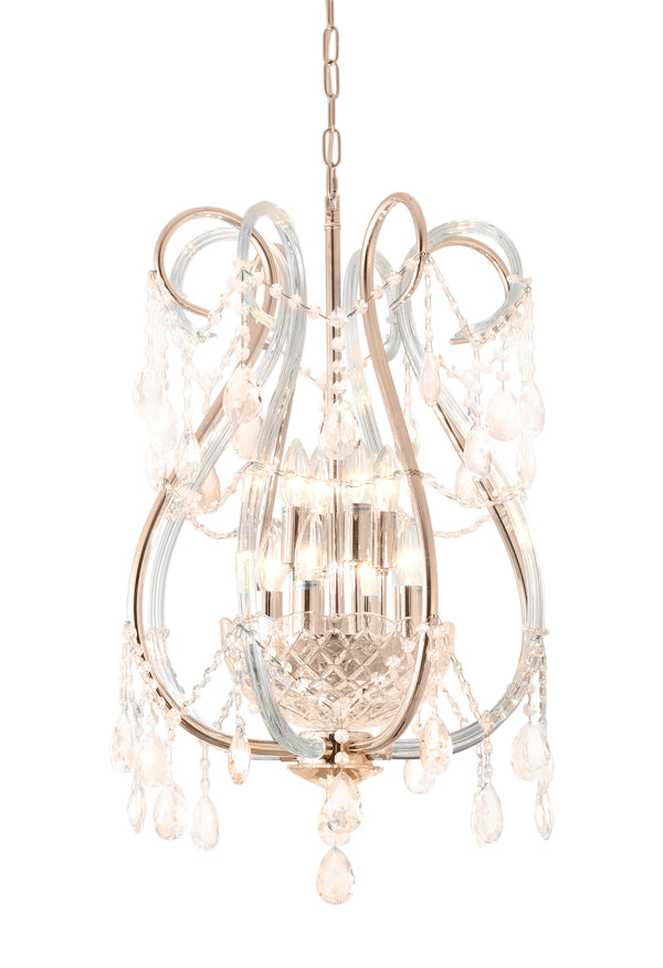 "Lopo" 8-Light Gold with Clear Crystal Chandelier