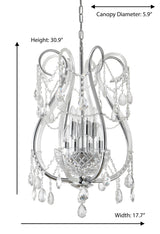 "Lopo" 8-Light Chrome with Clear Crystal Chandelier