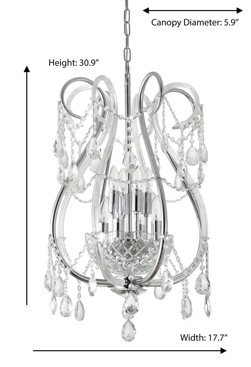 "Lopo" 8-Light Chrome with Clear Crystal Chandelier
