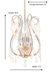 "Lopo" 8-Light Gold with Clear Crystal Chandelier