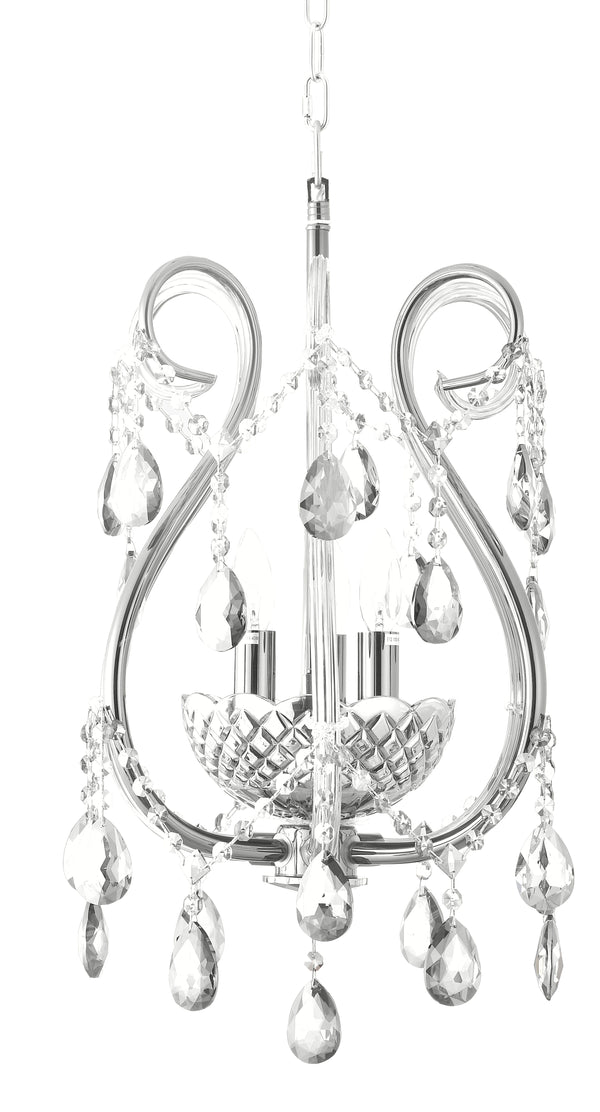 "Lopo" 3-Light Chrome with Clear Crystal Chandelier