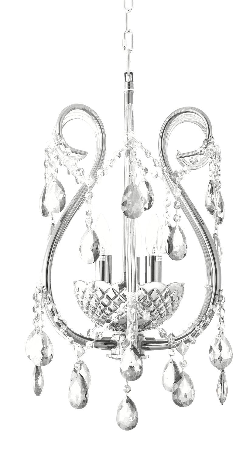 "Lopo" 3-Light Chrome with Clear Crystal Chandelier