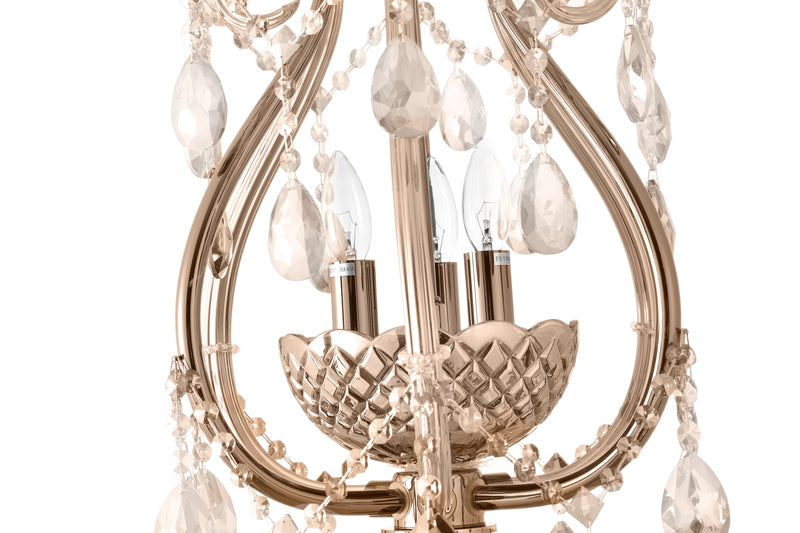 "Lopo" 3-Light Gold with Clear Crystal Chandelier