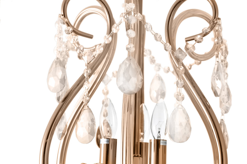 "Lopo" 3-Light Gold with Clear Crystal Chandelier