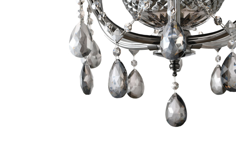 "Lopo" 3-Light Black Nickel with Smoked Crystal Chandelier