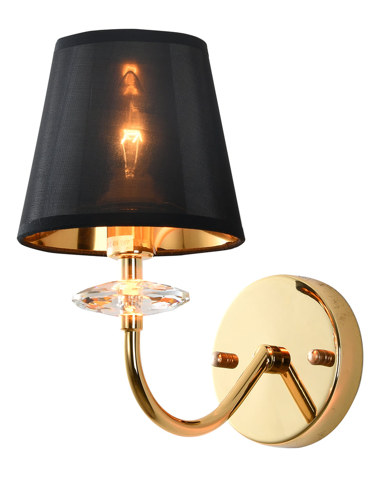 "Vici" 1-Light Black and Gold Wall Lamp