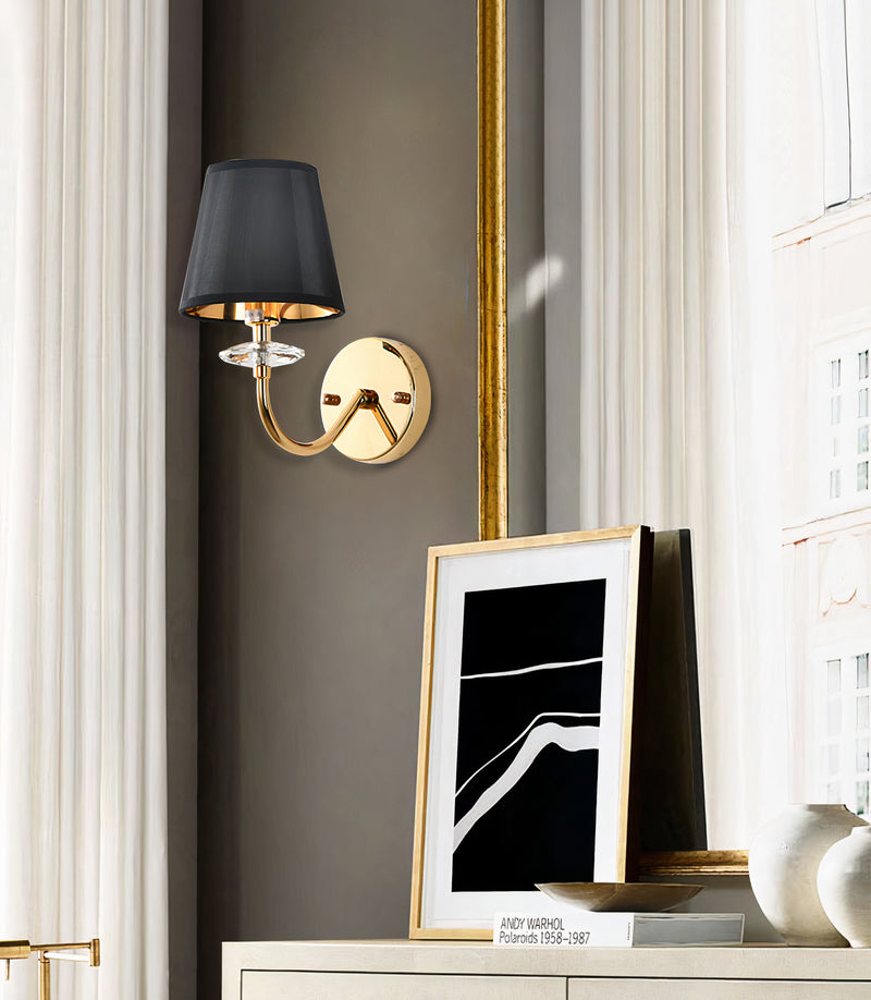 "Vici" 1-Light Black and Gold Wall Lamp