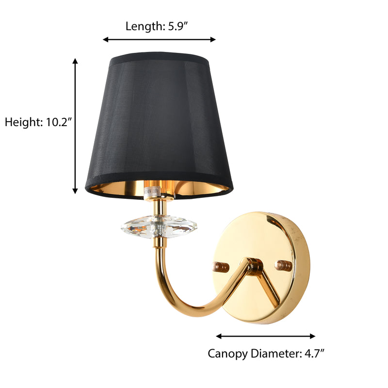 "Vici" 1-Light Black and Gold Wall Lamp