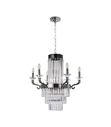 "Killian" 13-Light Black Nickel with Clear Crystals Chandelier