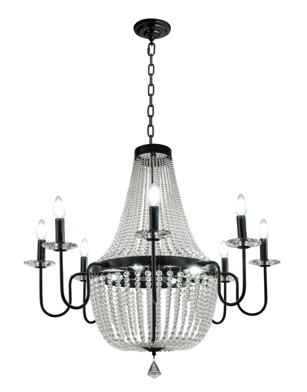 "Kello" 12-Light Black Nickel Clear Crystal Chandelier