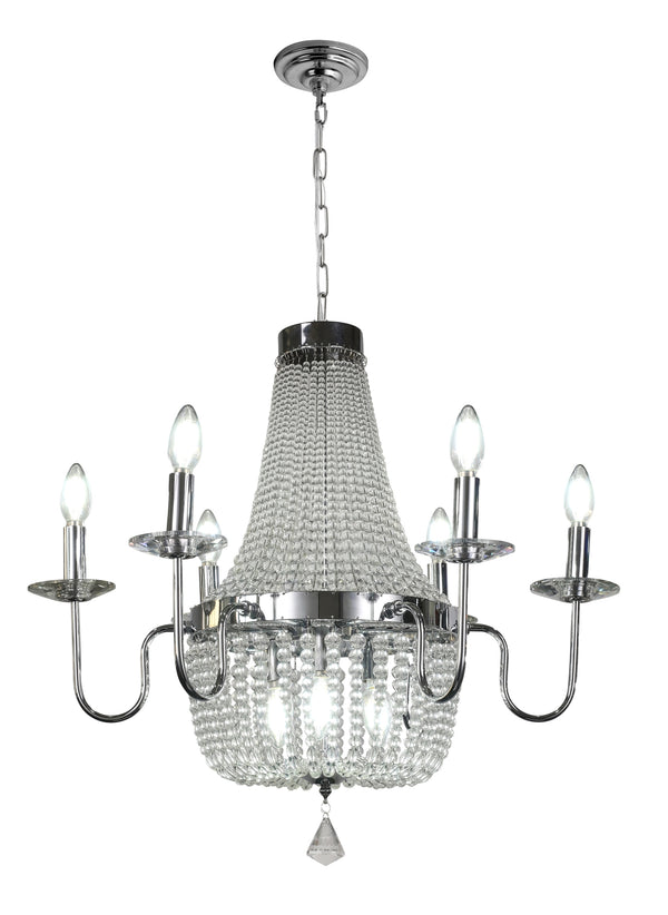 "Kello" 9-Light Chrome Clear Crystal Chandelier