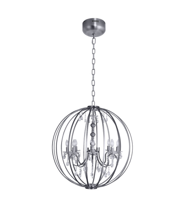 "Tera" 8-Light Chrome with Clear Crystals Chandelier ( 126 )