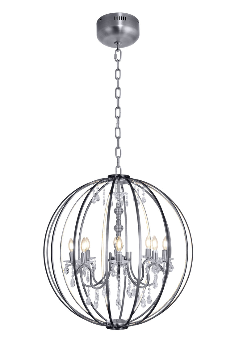 "Tera" 8-Light Chrome with Clear Crystals Chandelier ( 126 )