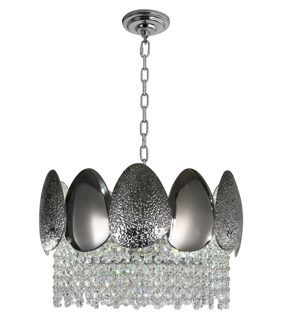 "Jero" 4-Light Chrome Clear Crystal Chandelier