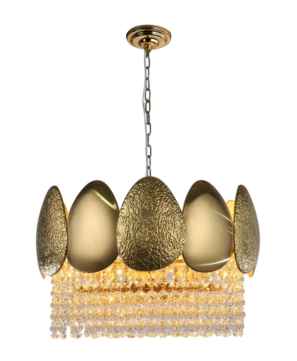 "Jero" 4-Light Gold Clear Crystal Chandelier