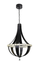 "Kurto" LED Strip Black Nickel with Clear Crystal Chandelier