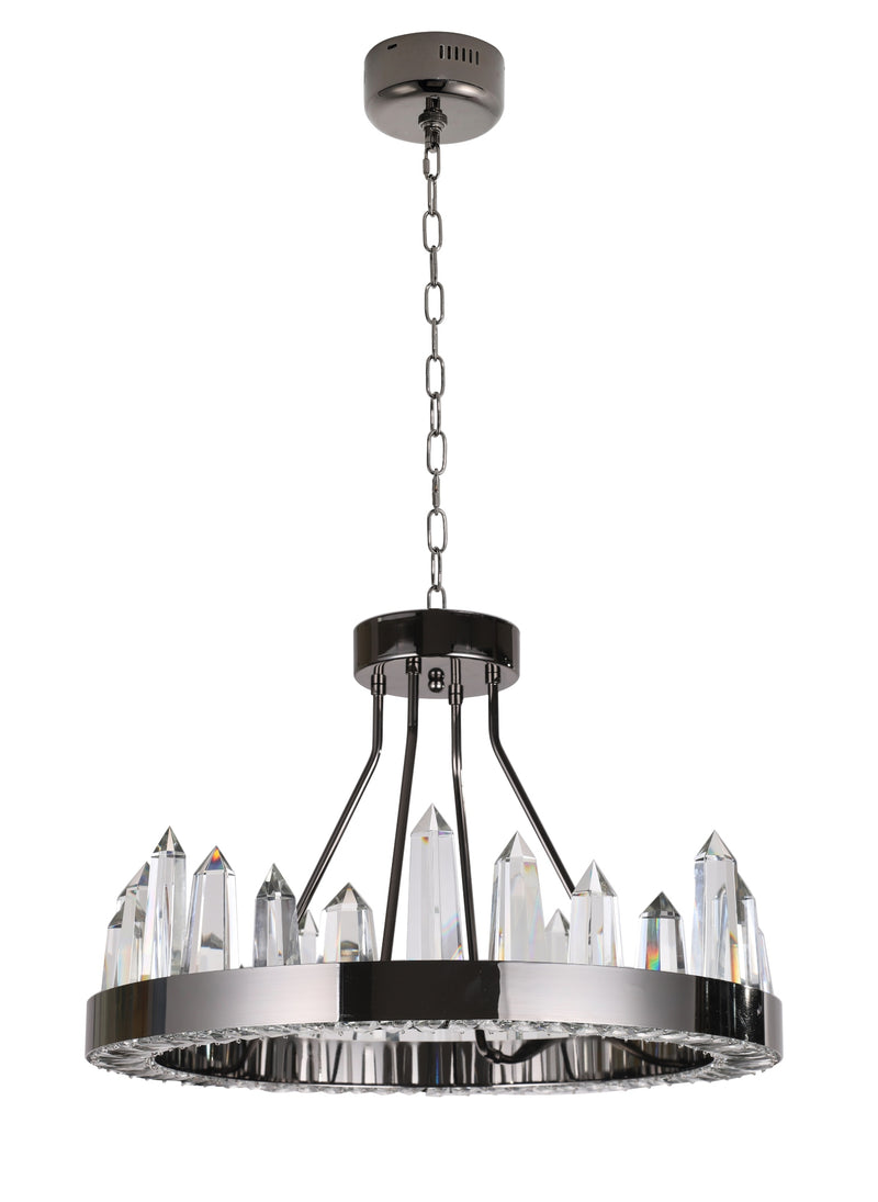 "Hayne" LED Black Nickel with Clear Crystals Chandelier ( C13 )