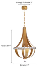 "Kurto" LED Light Gold Clear Crystal Chandelier