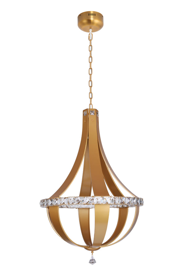 "Kurto" LED Light Gold Clear Crystal Chandelier