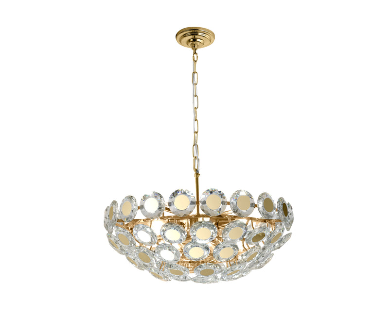 "Heyra" 9-Light Gold Clear Crystal Chandelier