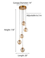 "Haro" 5-Light Champagne Pendant ( A7 )