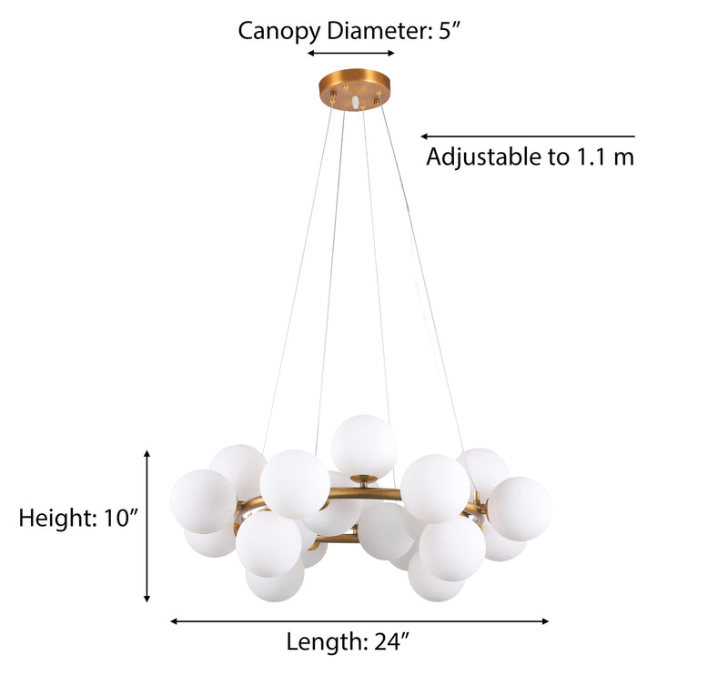 "Kanta" 20-Light White Chandelier