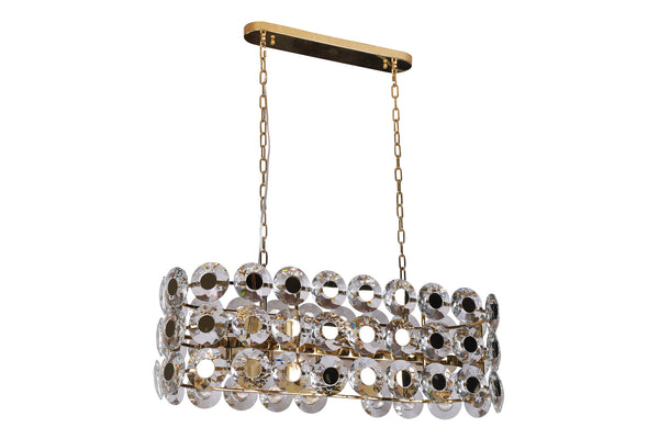 "Heyra" 12-Light Gold Clear Crystal Chandelier