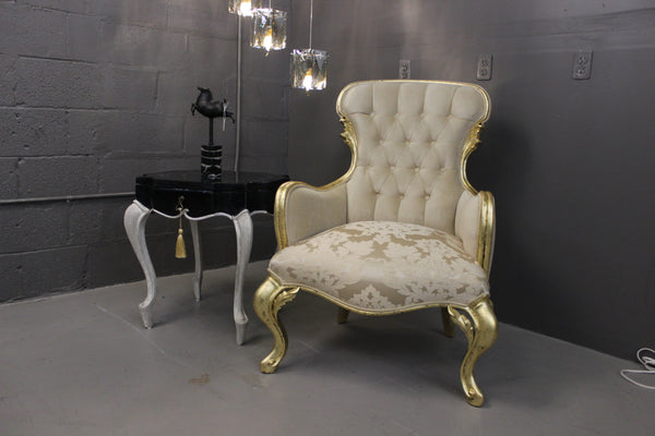 Single Seater Gold & White Sofa - Neoluxe Lighting