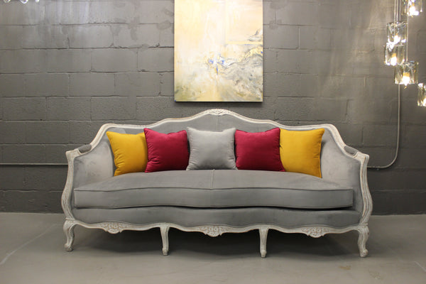 Whitewashed 3 Seater Wooden Sofa - Neoluxe Lighting