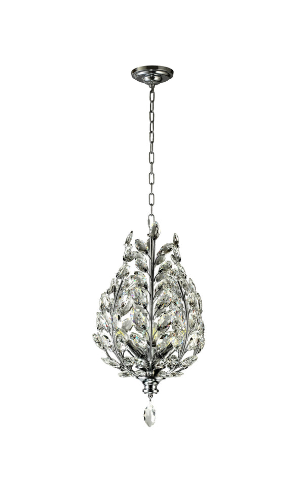 "Intuni" 4-Light Chrome with Clear Crystals Chandelier