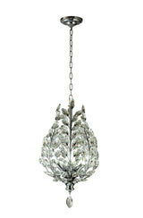 "Intuni" 4-Light Chrome with Clear Crystals Chandelier