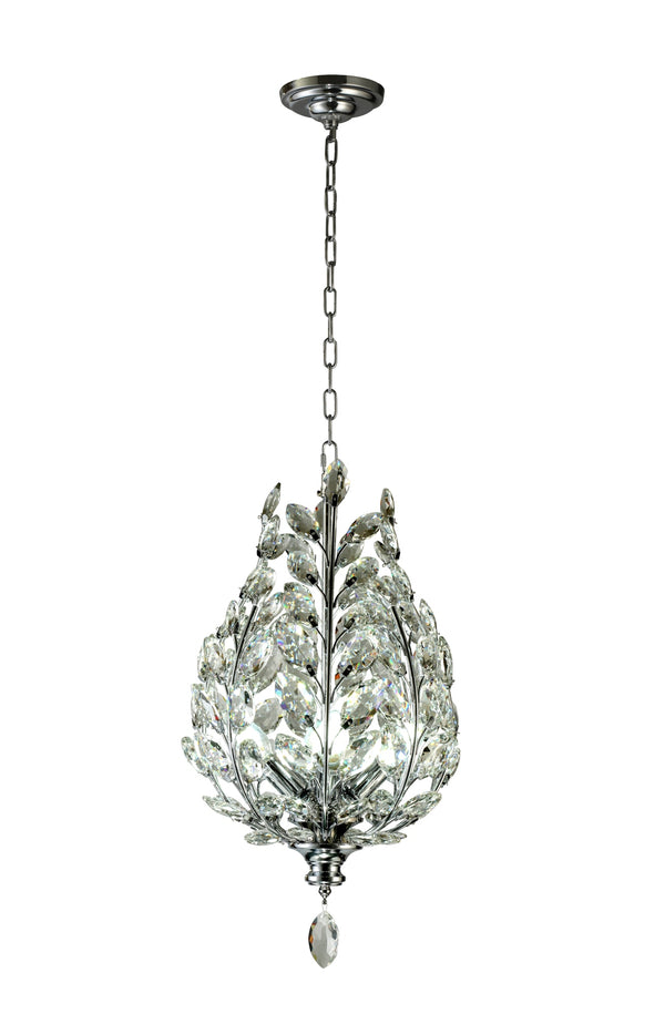 "Intuni" 4-Light Chrome with Clear Crystals Chandelier