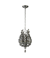 "Intuni" 4-Light Black Nickel with Smoked Crystals Chandelier