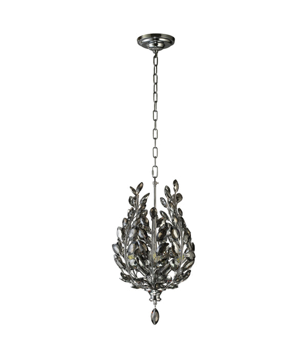"Intuni" 4-Light Black Nickel with Smoked Crystals Chandelier