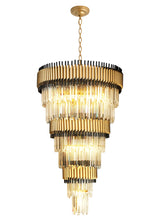 "Imber" 26-Light Brass handles with Black Accents and Clear Crystal Cone Chandelier ( C6 & C3 )