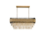 "Imber" 12-Light Brass handles with Black Accents and Clear Crystal Chandelier  ( C6 )