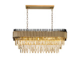 "Imber" 12-Light Brass handles with Black Accents and Clear Crystal Chandelier  ( C6 )